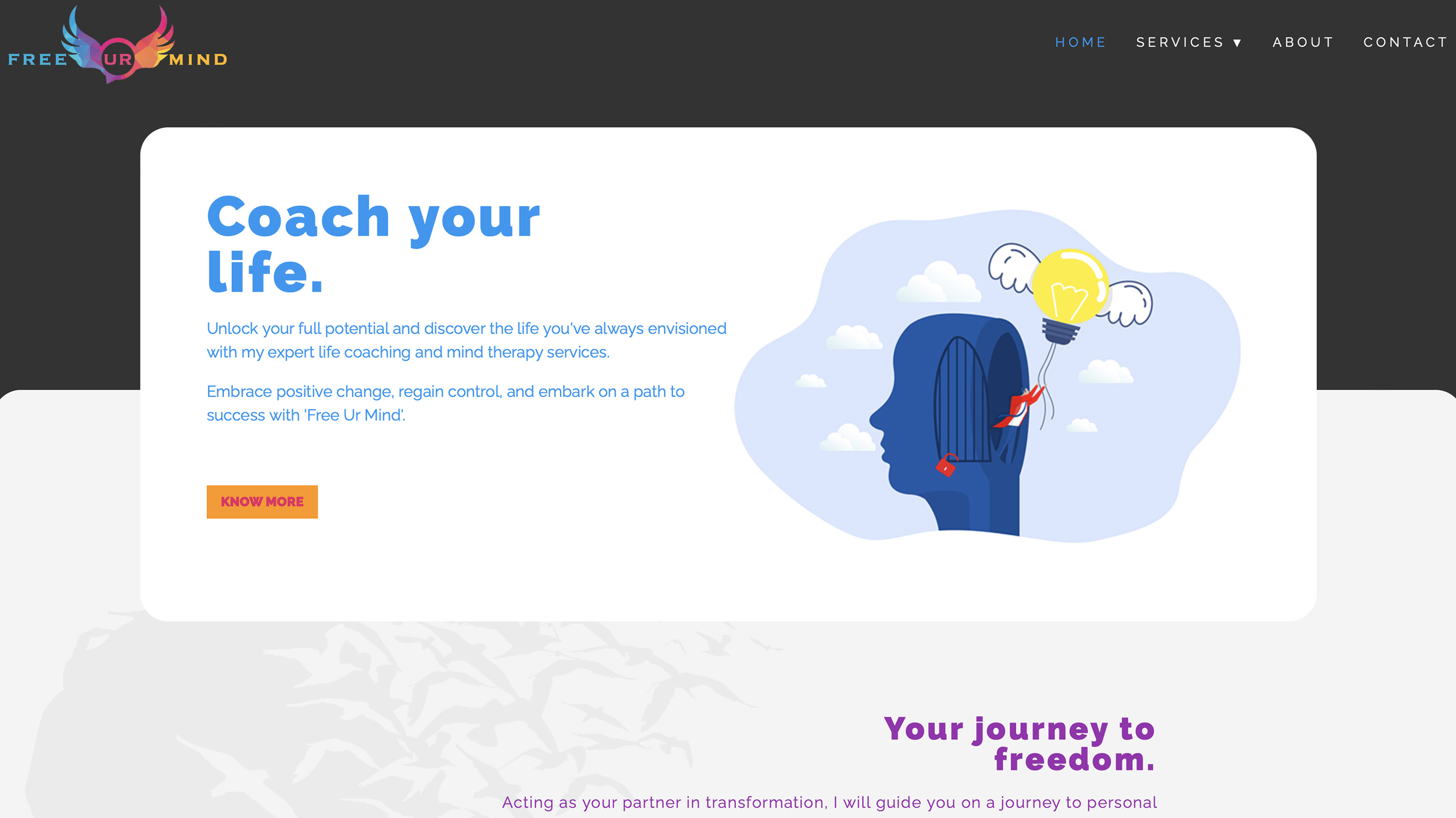 Free Ur Mind website by Jagz Bains, Web Designer, Web Developer and Creative Consultant in London